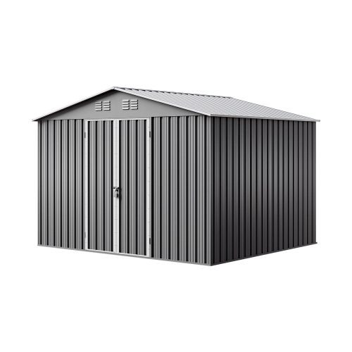 Domek narzędziowy metalowy NORDVIC 283x251 cm - Ocynkowany, Dwuspadowy Dach, Wentylacja, Light Grey